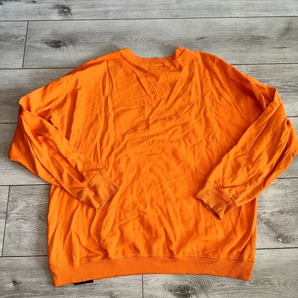 AKIRE Sport by Erika Orange Oversized Crewneck Sweatshirt Women Small S - Picture 8 of 8